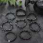 YADOCA 8 Pcs Hematite Magnetic Bracelets Set for Men Women Tigers Eye Bead Bracelet Colorful Elastic Bracelet