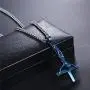 U7 Ion-Plating Blue Upside Down Crucifix Cross Pendant Satanic Jewelry Inverted Cross Necklace with 3mm Rope Chain 24'' U7 Ion-Plating Blue Upside Down Crucifix Cross Pendant Satanic Jewelry Inverted Cross Necklace with 3mm Rope Chain 24''