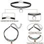 Bohemian Leather Necklace Bohemian Jewelry Set Crescent Choker Leather Necklace Beaded Multilayer Bracelet for Native American Halloween Party Costume Accessories