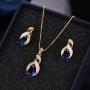 SLVIEKAE Gifts for Mom & Gifts for Women Austrian Crystal Necklaces Pendants Earrings Opal Jewelry Set Birthday Gifts for Women
