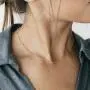 18k Gold Paperclip Chain Choker Satellite Chain Lava Bead Pendant Necklace Dainty Jewelry for Women 16 18k Gold Paperclip Chain Choker Satellite Chain Lava Bead Pendant Necklace Dainty Jewelry for Women 16