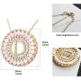 Name Alphabet Initial Letter Pendants Necklace Cubic Zirconia chokers chain Personalized Colar Jewelry for lady Women