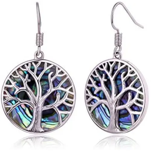 Tree of Life Earrings For Women Lab-Created Abalone | Barzel Lab-Created Abalone Pearl & 18K White Gold Plating Tree Of Life Dangling Teardrop Earrings Tree of Life Earrings For Women Lab-Created Abalone | Barzel Lab-Created Abalone Pearl & 18K White Gold Plating Tree Of Life Dangling Teardrop Earrings