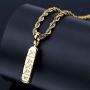 TOPGRILLZ 14K Gold and Silver Plated Xanax Pill Bar Pendant Necklace for Men with 24” Stainless Steel Rope Chain