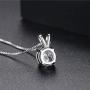 ZUYGG Cubic Zirconia Jewelry Set- 18k White Gold Plated Solitaire CZ Pendant Necklace and 0.5ct Stud Earrings for Women
