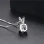 ZUYGG Cubic Zirconia Jewelry Set- 18k White Gold Plated Solitaire CZ Pendant Necklace and 0.5ct Stud Earrings for Women