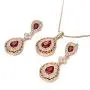 Yoursfs Garnet Red Gold Jewelry Sets for Women 18K Gold Plated Ruby Necklace Earrings Vintage Cz Crystal Jewelry Set Yoursfs Garnet Red Gold Jewelry Sets for Women 18K Gold Plated Ruby Necklace Earrings Vintage Cz Crystal Jewelry Set