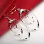 Sterling Silver Plated Oval Dangle for Women Teen Girls Silver Drop Earrings,with BuycitKy PU Jewelry Pouch Sterling Silver Plated Oval Dangle for Women Teen Girls Silver Drop Earrings,with BuycitKy PU Jewelry Pouch