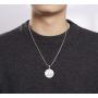 ALEXTINA Mens Stainless Steel Bible Verse Prayer Necklace Inspirational Coin Medal Pendant Christian Jewelry