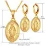 U7 Virgin Mary Jewelry Set Women Bride Wedding Platinum/Rose Gold / 18K Gold Plated Miraculous Medal Bracelet Necklace & Earrings Sets U7 Virgin Mary Jewelry Set Women Bride Wedding Platinum/Rose Gold / 18K Gold Plated Miraculous Medal Bracelet Necklace & Earrings Sets