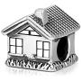 MBSUUH S925 Sterling-Silver Family Charms Beads Sweet House Beads for Bracelets Jewelry Necklace Pendant Gift of Family Theme Memorial