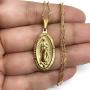 18K Gold Plated Guadalupe Medal Necklace''18 Inches'' Length Virgin Mary Jewelry