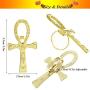 RechicGu Egyptian Ancient Ankh Key of Life Cross Ring Cleopatra Adjustable Band Ankara Hieroglyphic Carved Symbol of Protection Amulet Jewelry