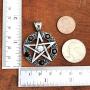Wicca Jewelry Celtic Pentagram Pentacle Star Clear White-Black Crystal Gem Wiccan Pagan Witch Magic Healing Protection Amulet Pewter Mens Womens Pendant Necklace Charm Men Women w Silver Ball Chain