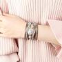 Fesciory Leopard Bracelet for Women Wrap Multi-Layer Leather Bracelet Magnetic Clasp Cuff Bangle Jewelry