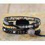 Starto Natural Stone Bracelet Jasper 3 Row Beads Wrap Wrist Statement Boho Bracelet For Women