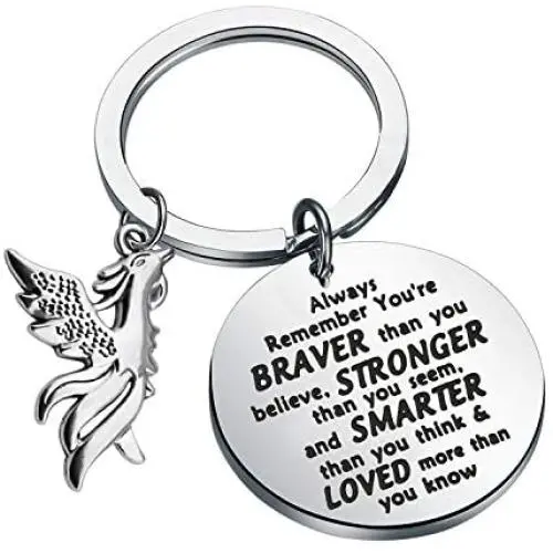 BAUNA Phoenix Keychain Rising Phoenix Bird Pendant Always Remember You’re Braver Than You Believe Inspiration Jewelry Gift for Phoenix Lovers Graduates BAUNA Phoenix Keychain Rising Phoenix Bird Pendant Always Remember You’re Braver Than You Believe Inspiration Jewelry Gift for Phoenix Lovers Graduates