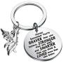 BAUNA Phoenix Keychain Rising Phoenix Bird Pendant Always Remember You’re Braver Than You Believe Inspiration Jewelry Gift for Phoenix Lovers Graduates