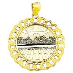 AMZ Jewelry 10K Yellow Gold Last Supper Pendant Last Supper Medal