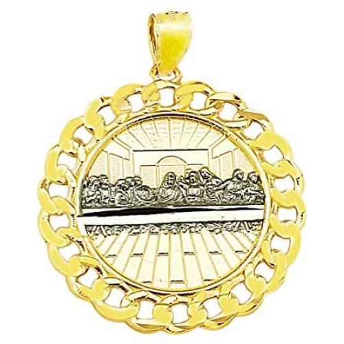 AMZ Jewelry 10K Yellow Gold Last Supper Pendant Last Supper Medal