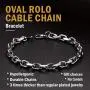 ChainsPro Oval Rolo Cable Chain Bracelet,6/8/11MM Width,19/21CM,316L Stainless Steel/18K Gold Tone (Send Gift Box) ChainsPro Oval Rolo Cable Chain Bracelet,6/8/11MM Width,19/21CM,316L Stainless Steel/18K Gold Tone (Send Gift Box)