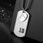 VI.SPORT Bible Verse Football Player Number 10 Necklace Dog Tag Pendant Religious Philippians 4:13 I Can Do All Things Jewelry