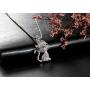 Cute Cat Kitty Pendant Necklace with Crystal Link Chain Sweet Gift Girls Kids Women Jewelry Necklace