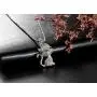 Cute Cat Kitty Pendant Necklace with Crystal Link Chain Sweet Gift Girls Kids Women Jewelry Necklace