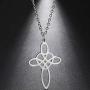 Jude Jewelers Stainless Steel Celtic Knot Christian Heart Cross Plain Pendant Necklace