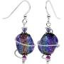 Body Candy Handcrafted 925 Silver Purple Dichroic Drop Dangle Earrings Created with Swarovski Crystals