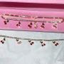 Cherry Zircon Necklace Shiny Tennis Chain Choker Necklace for Women