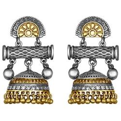 Aheli Indian Ethnic Oxidized Dangle Jhumki Earrings Set Tribal Gypsy Designer Bollywood Casual Wear Antique Jewelry for Women