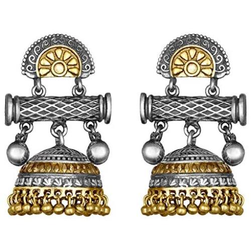 Aheli Indian Ethnic Oxidized Dangle Jhumki Earrings Set Tribal Gypsy Designer Bollywood Casual Wear Antique Jewelry for Women