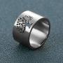 N-A 316L Stainless Steel Tree of Life Rings for Women 14 mm Wide Wisdom Tree Party/Wedding/Gift Rings Finger Ring Jewelry