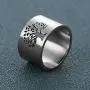 N-A 316L Stainless Steel Tree of Life Rings for Women 14 mm Wide Wisdom Tree Party/Wedding/Gift Rings Finger Ring Jewelry
