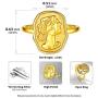 ChicSilver 925 Sterling Silver Vintage Signet Rings for Men Women, Oxidized Queen Elizabeth Ⅱ Coin Ring Statement Ring Adjustable, Silver/Gold(with Gift Box)