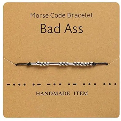 Morse Code Bracelets for Women, Inspirational Code Jewelry, Adjustable Handmade Stainless Steel Bead, String Bracelets Funny Friendship Birthday Gifts for Women Best Friend Morse Code Bracelets for Women, Inspirational Code Jewelry, Adjustable Handmade Stainless Steel Bead, String Bracelets Funny Friendship Birthday Gifts for Women Best Friend
