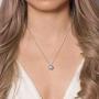 A+O Mother of the Bride or Groom Gift - Round Stud Earrings and Necklace Jewelry set in Silver, Yellow Gold, Rose Gold