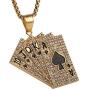 AsAlways Men Punk Rock Hip Hop Inlay CZ Stainless Steel The King of Hearts Playing Card Poker Tag Pendant Necklace, 24 inch Chain