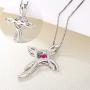 YL Celtic Knot Cross Necklace Sterling Silver Cubic Zirconia Loop Infinity Pendant Dancing Bristhstones Crucifix Jewelry