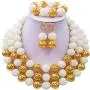 laanc Womens Fashion Gold Plated 3 Rows Nigerian Beads African Wedding Bridal Jewelry Sets laanc Womens Fashion Gold Plated 3 Rows Nigerian Beads African Wedding Bridal Jewelry Sets