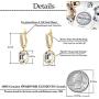 Swarovski Crystal Octagon Leverback Drop Earrings for Women 14K Gold Plated Hypoallergenic Jewelry