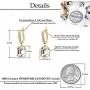 Swarovski Crystal Octagon Leverback Drop Earrings for Women 14K Gold Plated Hypoallergenic Jewelry