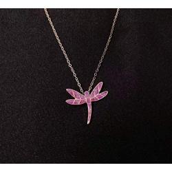 DMOMSA Lilac Purple Dragonfly Pendant Necklace Jewelry Gift, Woman Gift Suitable for Birthday Party Anniversary Valentines Day