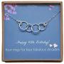 EFYTAL Happy 40th Birthday Gifts for Women Necklace, Sterling Silver 4 rings four Decades Necklaces Gift Ideas