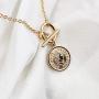 Charm Coin Satinless Steel Necklace for Women Girls 18K Gold Plated Toggle Medallion Chain Queen Goddess Pendant Necklaces Dainty Worship Keepsake Jewelry Valentine for Lover