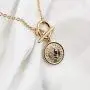 Charm Coin Satinless Steel Necklace for Women Girls 18K Gold Plated Toggle Medallion Chain Queen Goddess Pendant Necklaces Dainty Worship Keepsake Jewelry Valentine for Lover