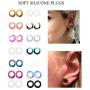 Hanpabum 30PCS Ear Gauges Stretching Kit Thin Soft Silicone Plugs Ear Skin Flexible Flesh Tunnel Expander Gauge 0G 00G 1/2''