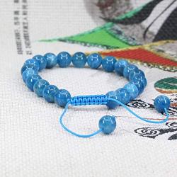 Natural Gemstones 8mm Round Beads Adjustable Braided Macrame Tassels Chakra Reiki Bracelets 7 Inch