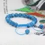 Natural Gemstones 8mm Round Beads Adjustable Braided Macrame Tassels Chakra Reiki Bracelets 7 Inch